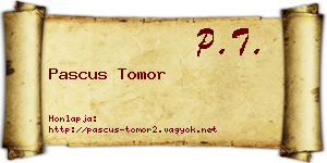 Pascus Tomor névjegykártya